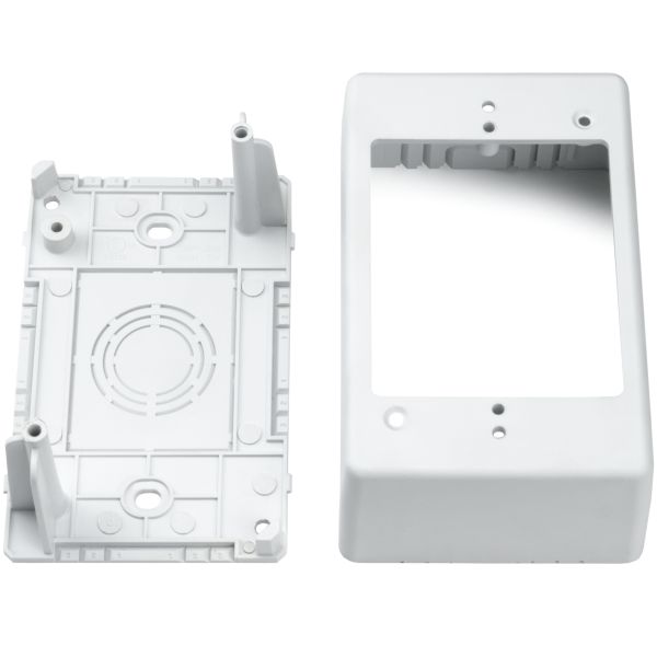 HellermannTyton TSRPW-JB2 Single Gang Junction Box, 2.77" Deep, PVC, White, 1/bag