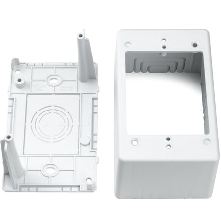 HellermannTyton TSRPW-JB3 Single Gang Junction Box, 2.77" Deep, PVC, White, 1/bag