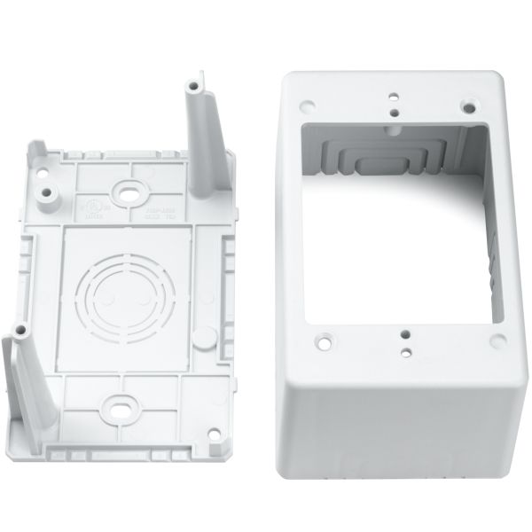 HellermannTyton TSRPW-JB3 Single Gang Junction Box, 2.77" Deep, PVC, White, 1/bag