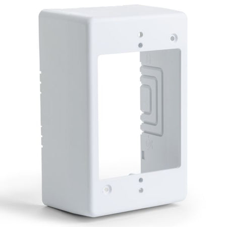 HellermannTyton TSRW-JB3 Single Gang Junction Box, 2.77" Deep, PVC, White, 1/bag