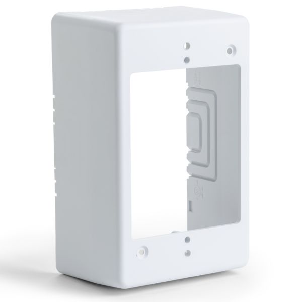HellermannTyton TSRW-JB3 Single Gang Junction Box, 2.77" Deep, PVC, White, 1/bag