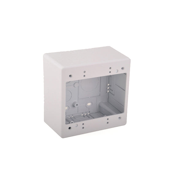 HellermannTyton TSRW-JBD2 Dual Gang Junction Box, 2.77" Deep, PVC, White, 1/bag