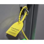 9" 40lb Yellow Tug Tight Adjustable Plastic Security Seal 100/Bag