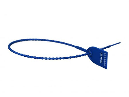 12" 40lb Blue Tug Tight Adjustable Plastic Security Seal 1,000/Bag