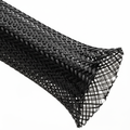1” Black Techflex Flexo PET Expandable Braided Sleeving 65ft