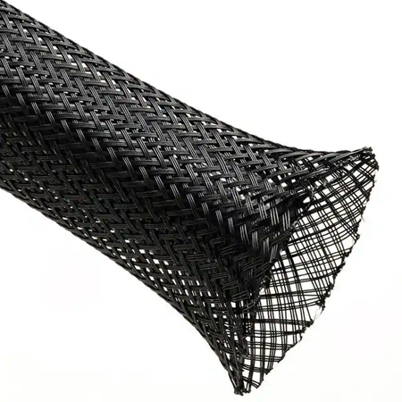 1 1/2” Black Techflex Flexo PET Expandable Braided Sleeving 40ft