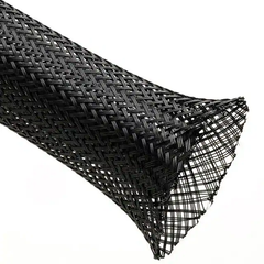2” Black Techflex Flexo PET Expandable Braided Sleeving 50ft