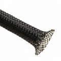 3/4” Black w/ White Tracer Techflex Flexo Halar Braided Sleeving 75ft