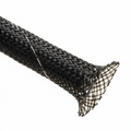 1 3/4” Black w/ White Tracer Techflex Flexo Halar Braided Sleeving 30ft