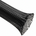 3/8" Black Techflex Flexo PET Expandable Braided Sleeving 125ft
