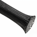 9/16" Black Techflex Flexo PET Expandable Braided Sleeving 100ft
