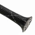 2” Black w/ White Tracer Techflex Flexo FR Flame Retardant Braided Sleeving 50ft
