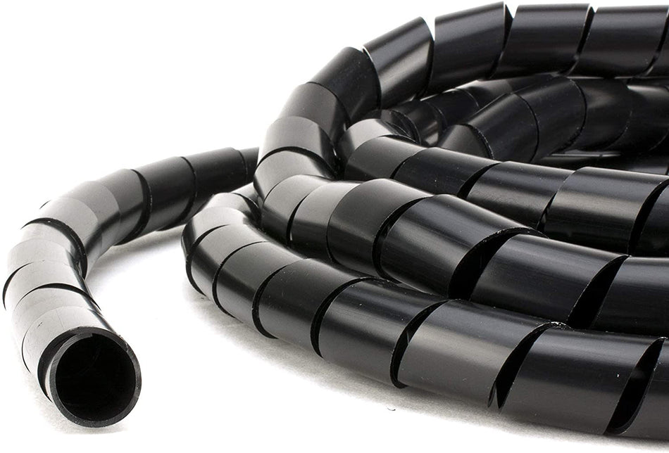 1 1/4" Diameter Polyethylene UV Black Spiral Wrap 100ft/Spool