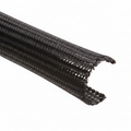 2" Black Techflex F6 Wrap-Around Braided Sleeving 25ft