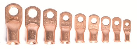 4 AWG 1/2 Stud Unplated Copper Heavy Duty Electrical Lug 100/Bag