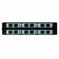 HellermannTyton VFAP6DMMQSCZ Fiber Adapter Panel Preloaded with 6 Duplex SC MM, Aqua, 1/pkg