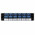 HellermannTyton VFAP6DSMLCZ Fiber Adapter Panel Preloaded with 6 Duplex LC SM, Blue, 1/pkg