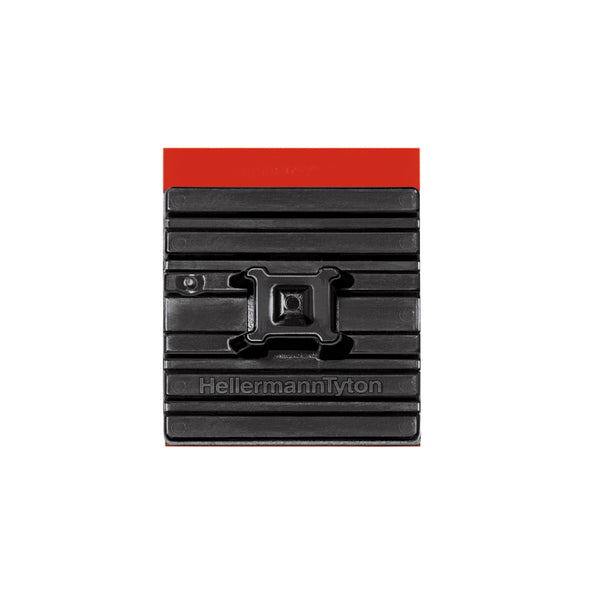 HellermannTyton 151-02219 Flexible Cable Tie Mounting Base, 1.1” x 1.1”, 0.21” Max Tie Width, PA66HS, Black, 100/pkg