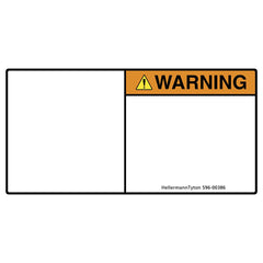 HellermannTyton 596-00386 Pre-Printed Header Label, WARNING, Blank Symbol Panel, 1.35
