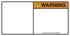 HellermannTyton 596-00388 Pre-Printed Header Label, WARNING, Blank Symbol Panel, 2.75