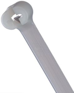 Thomas & Betts TY25MFR 7.31" 50lb Flame Retardant White Cable Ties with Stainless Steel Locking Device 1,000/Bag